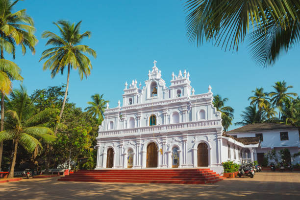 Church of Our Lady of Mount Carmel, Arambol, Goa stock photo