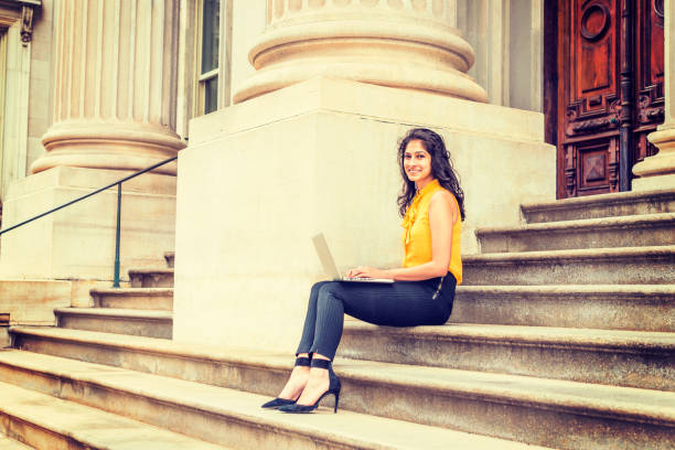 istock Young East Indian American college student studying in New York 856273038