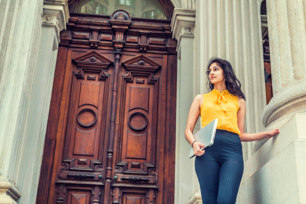 istock Young East Indian American college student studying in New York 856273180