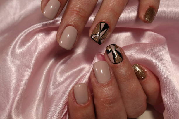 istock Youth manicure design, color coffee 856281632