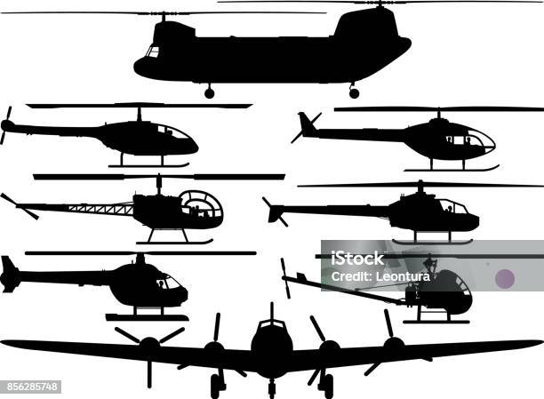 Helicopters Stock Illustration - Download Image Now - Chinook - Dog, Helicopter, Outline