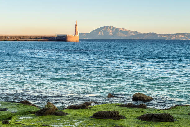 Strait of Gibraltar. View of Morocco from Spain.