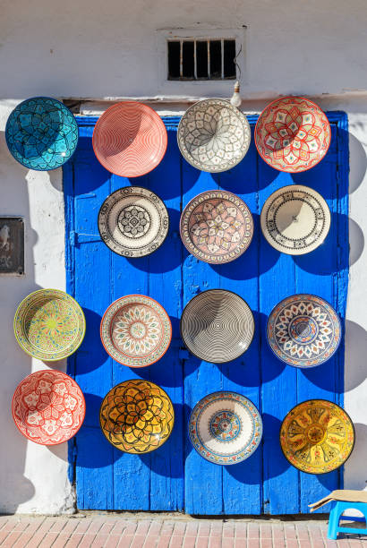 istock Traditional ceramic plates on market in Essaouira, Morocco 856298272