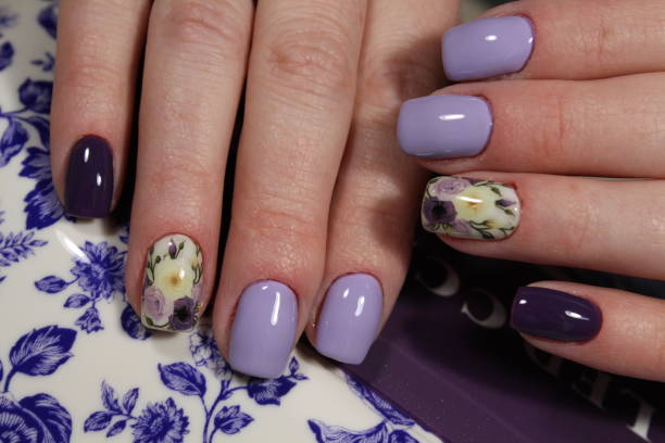 istock Manicure Purple colors Design Nails 856300652