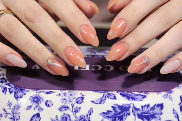 istock Manicure design of natural color 856300910