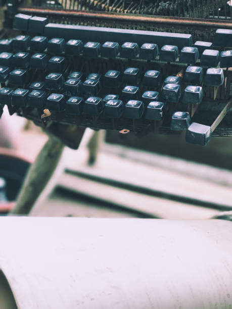 istock Old retro unnecessary faulty typewriter, professional writer equipment 856308140