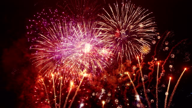 Fireworks show in 4K slow motion