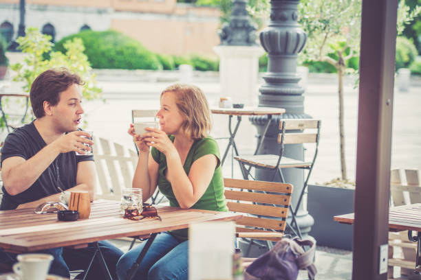 istock Couple drinking italian cappuccino 856311248