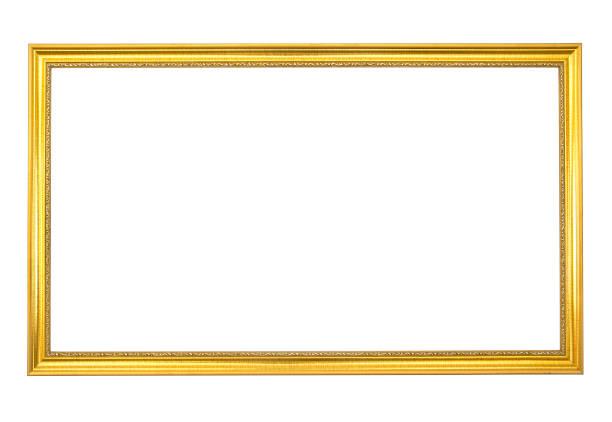 istock Rectangle antique golden frame isolated on white background.Rectangle golden frame isolated 856317490