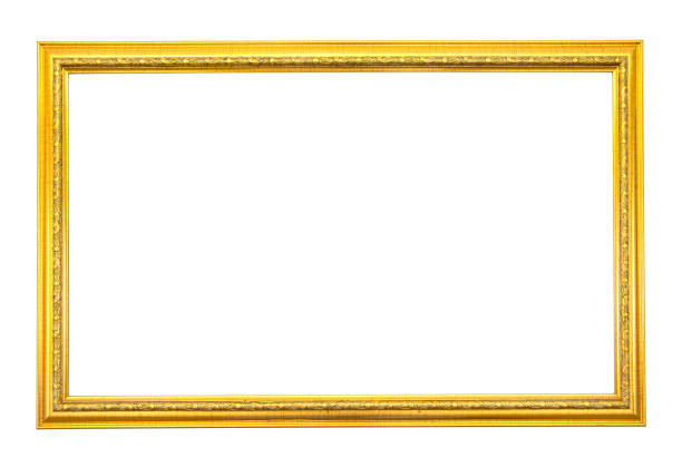 istock Rectangle golden frame isolated on white background.Rectangle antique golden frame isolated.Gold frame isolated 856317574
