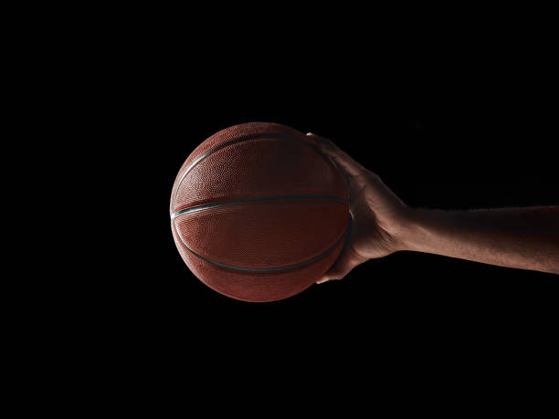 istock The african man basketball player standing with ball 856317962