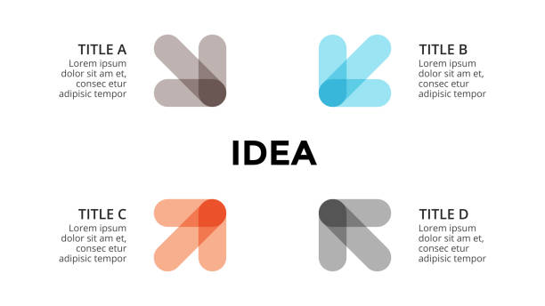 Vector circle arrows infographic, cycle diagram, graph, presentation chart. Business concept with 4 options, parts, steps, processes Circle arrows diagram for graph infographic presentation with steps parts options. новая компания stock illustrations
