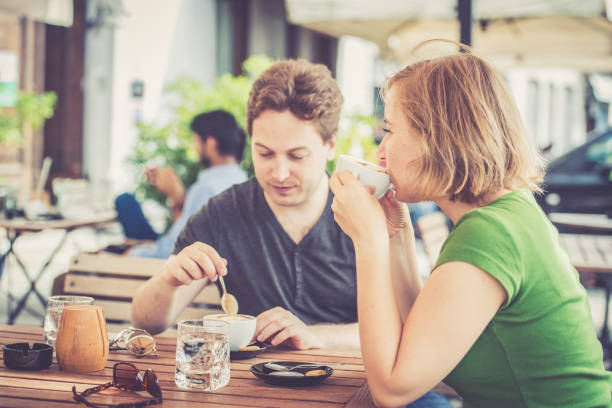 istock Couple drinking italian cappuccino 856330778