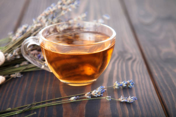 istock Cup of lavender tea and lavender flowers. 856330802