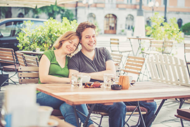 istock Couple drinking italian cappuccino 856332106
