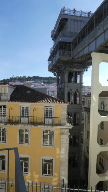 of the districts connecting elevator in the heart of Lisbon's old town