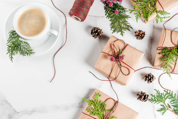 istock Preparation for Christmas with coffee and gifts 856346984