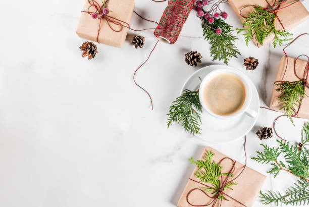 istock Preparation for Christmas with coffee and gifts 856346990