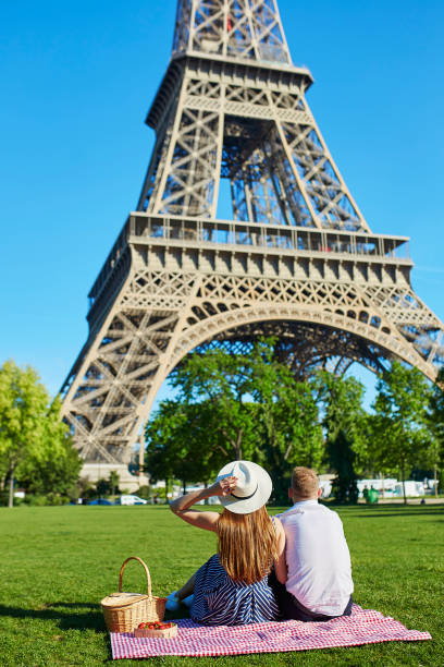 istock Romantic couple having picnic together in Paris 856363156