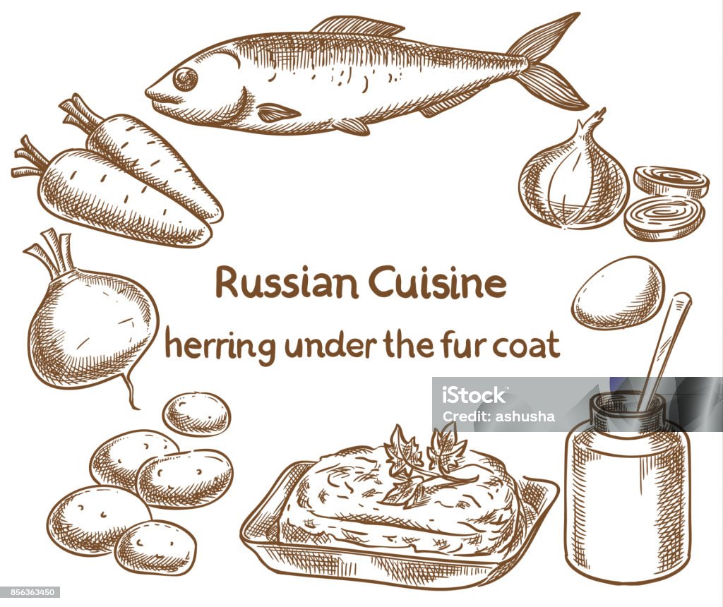 Селедка под шубой раскраска