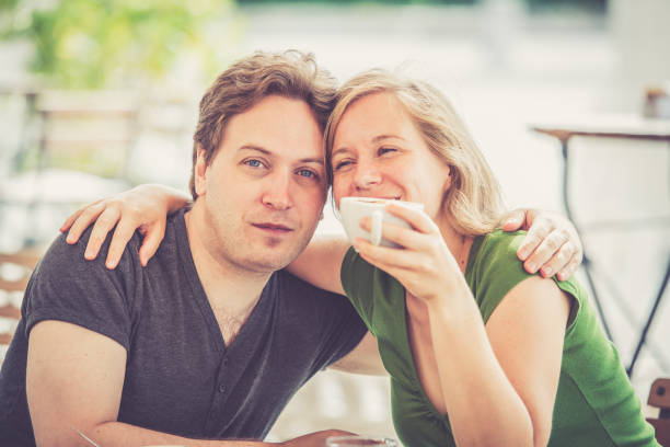istock Couple drinking italian cappuccino 856371816
