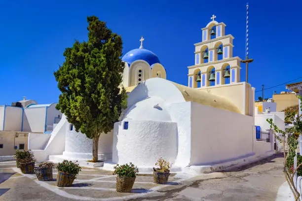 St. Epifanios Church Christian church, Akrotiri, Santorini (Thira), Cycaldes islands, Greece, Mediterranean sea Europe