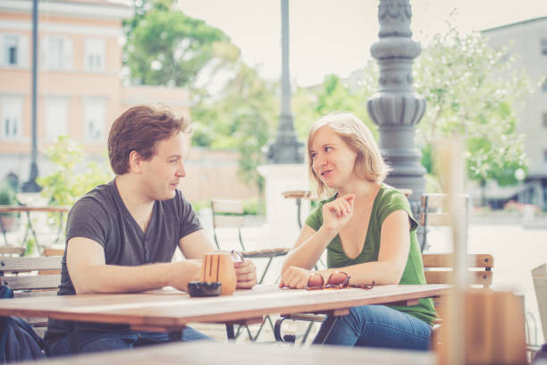 istock Couple drinking italian cappuccino 856378832