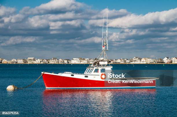 Red Lobster Boat Stock Photo - Download Image Now - Massachusetts, Scituate - Massachusetts, Building Exterior