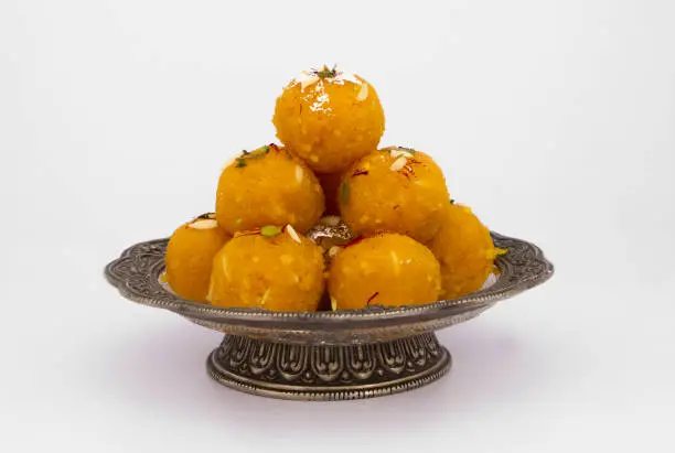 Indian Traditional Laddu Sweet Food Also Know as Motichoor Laddu
