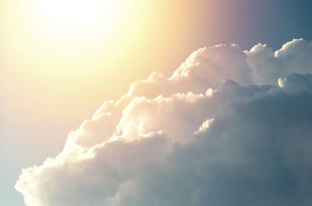 istock Beautiful sky with clouds, due to which the sun and rays are visible. 856385440