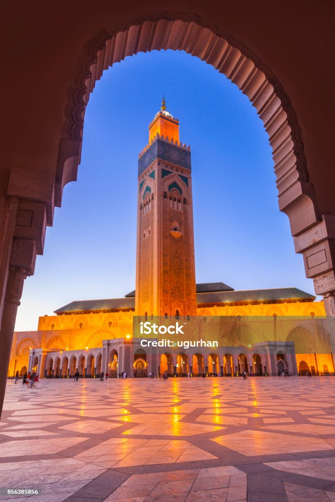 Casablanca, Morocco The courtyard of Mosque Hassan II in Casablanca, Morocco. Morocco Stock Photo