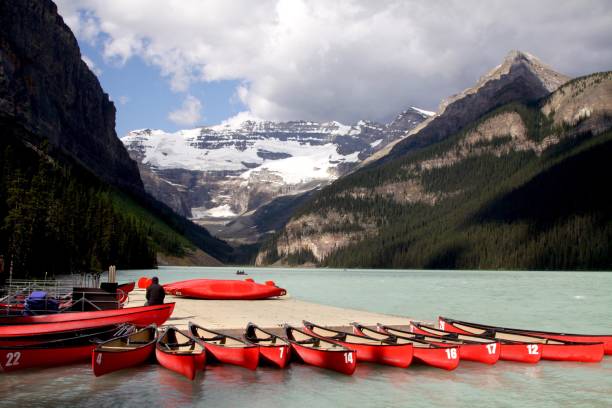 istock Canoes On Lake Louise Canada 856386206