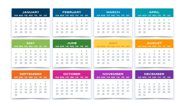 Calendar Months 2018 Simple 2018 calendar design. 2018 calendar stock illustrations