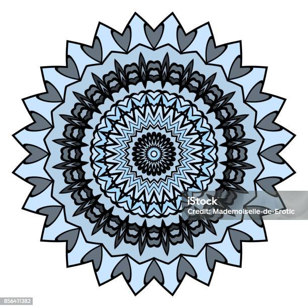 Maim Vector Mandala Background In Turquoise Colors Vintage Decorative Elements ...