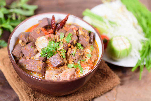 istock Northern Thai food,spicy rice noodles soup 856413724