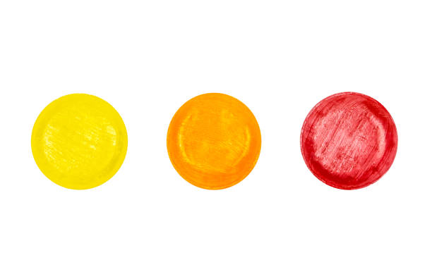 Medical lozenges set for relief cough, sore throat and throat irritation isolated on white background with clipping path