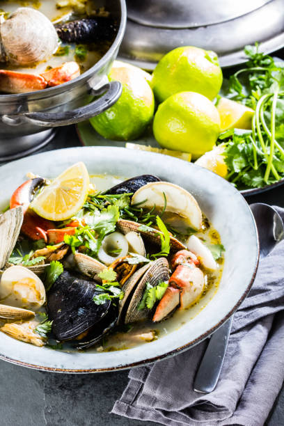istock Seafood soup with crabs, clams and mussels 856449078
