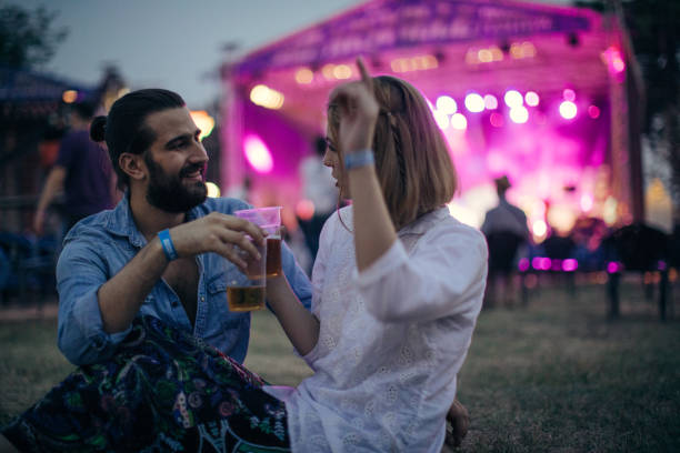 istock Couple together on concert 856454360