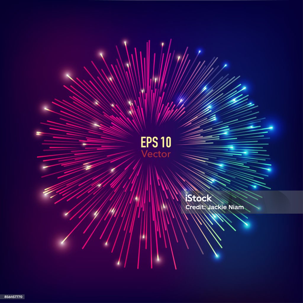 fireworks abstract futuristic fireworks explosion background Firework - Explosive Material stock vector
