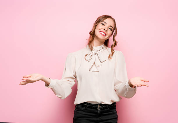 istock The young woman's portrait with happy emotions 856458032