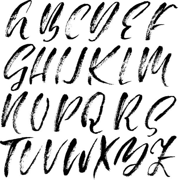 istock Hand drawn dry brush font. Modern brush lettering. Grunge style alphabet. Vector illustration. 856461406