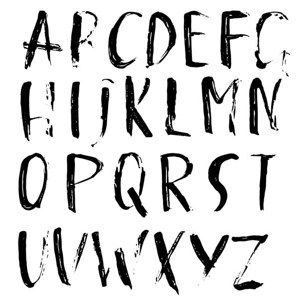 istock Hand drawn dry brush font. Modern brush lettering. Grunge style alphabet. Vector illustration. 856461834