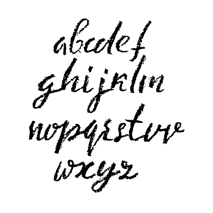 Letras Riscadas Vetores de Alfabeto Riscadas Vector Manuscritas Textura Imitação De Giz ...