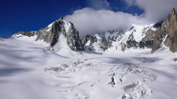 istock crevasses on glacier and Tour Ronde near Chamonix 856465694
