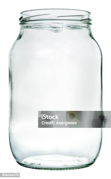 Liter Glass Jar Isolation With Clipping Paths Stock Photo - Download Image Now - Jar, Empty, No People