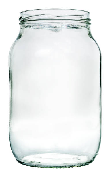 liter glass jar. isolation with clipping paths - glass empty nobody isolated imagens e fotografias de stock