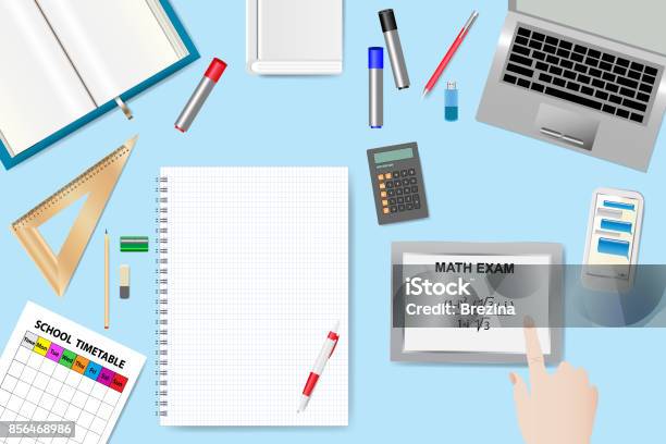 Math Exam Concept Vector Stock Illustration - Download Image Now - Book ...
