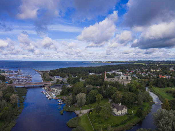 istock Aerial view river in the forest in Tallinn Estonia, district Pirita 856469832