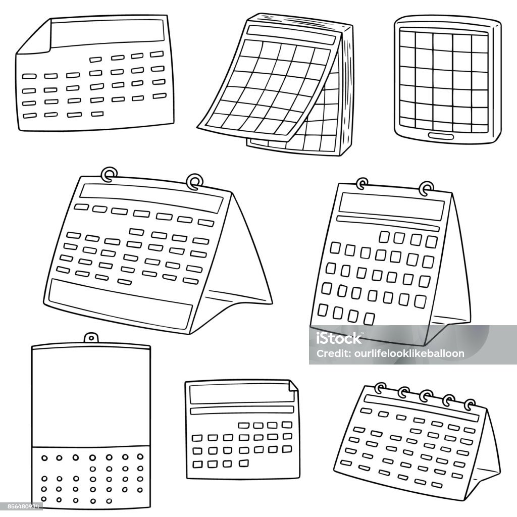 Calender Drawring Calendar Stock Illustration - Download Image Now - Drawing - Activity ...