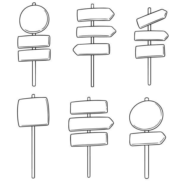 illustrations, cliparts, dessins animés et icônes de direction de post - indication de direction